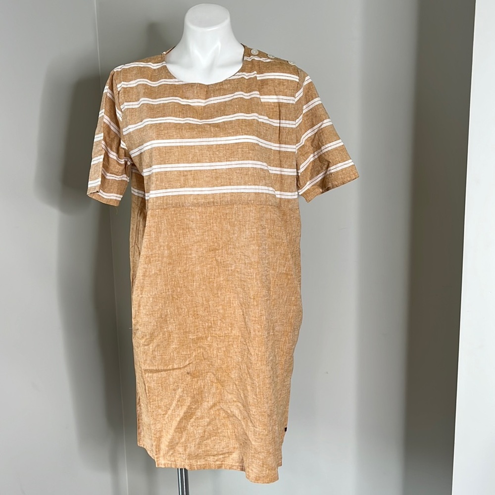 NWT Batela Sea Style Linen/Cotton Dress Pockets size 12
